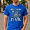 Disc Golf Frisbee Best Dad Par Camo US Flag Golfer Men's Casual T-Shirt Royal Blue Disc Golf Frisbee Best Dad Par Camo US Flag Golfer Men's Casual T-Shirt Royal Blue