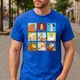 Disney Classic Father's Day Disney Dads Colorful Panels Men's Casual T-Shirt Royal Blue