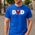 Disney Mickey And Friends Dad Mickey Distressed Text Logo Men's Casual T-Shirt Royal Blue