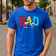 Disney Mickey And Friends Mickey Minnie Dad Collegiate Logo Men's Casual T-Shirt Royal Blue