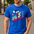 Disney Mickey Mouse Family Star Dad Of The Birthday Boy Men's Casual T-Shirt Royal Blue