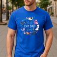 Disney Pet Parent Father’s Day Disney Cats Best Cat Dad Ever Men's Casual T-Shirt Royal Blue