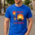 Disney And Pixar’s Elemental Proud Dad Of a Fiery Daughter Men's Casual T-Shirt Royal Blue