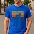 Dog Airedale Terrier Dad Vintage Airedale Terrier Dad Men's Casual T-Shirt Royal Blue