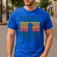 Dog Dad Vintage Poodle Dad Men's Casual T-Shirt Royal Blue