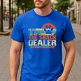 Dog Fathers Day Fur Dad The Man The Myth The Snack Dealer Men's Casual T-Shirt Royal Blue