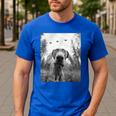 Dog Mom Dad Alien Selfie Weimaraner UFO For Men Women Men's Casual T-Shirt Royal Blue