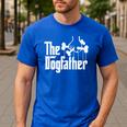 The Dogfather Dog Dad Dog Lover Men's Casual T-Shirt Royal Blue