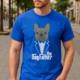 The Dogfather French Bulldog Dad Frenchie Papa T-Shirt Small Men's Casual T-Shirt Royal Blue