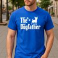 The Dogfather Tee Dad Dog Lover Chihuahua Men's Casual T-Shirt Royal Blue