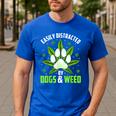 Dogs And Weed Dad Mom Dog Lover Cannabis Marijuana For Men Women Men's Casual T-Shirt Royal Blue