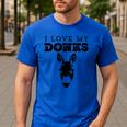 Donkey Mom Or Dad I Love My Donks Farmer Men's Casual T-Shirt Royal Blue