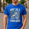 Don't Be A Dumb Bass Fish Camo American Flag Dad Jokes Men's Casual T-Shirt Royal Blue
