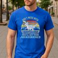 Don't Mess With Daddysaurus T Rex Daddy Saurus Dinosaur Men Men's Casual T-Shirt Royal Blue