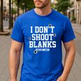 I Don't Shoot Blanks Dad Promoted To Daddy 2024 Father's Day Men's Casual T-Shirt Royal Blue