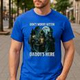 Don't Worry Kitten Daddy's Here Men's Casual T-Shirt Royal Blue Don't Worry Kitten Daddy's Here Men's Casual T-Shirt Royal Blue