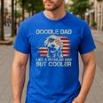 Doodle Dad Goldendoodle Regular Dad But Cooler American Flag Men's Casual T-Shirt Royal Blue