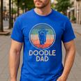 Doodle Dog Vintage Doodle Dad Small Men's Casual T-Shirt Royal Blue