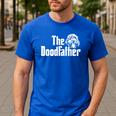 The Doodlefather Golden Doodle Dad Dog Goldendoodle Men's Casual T-Shirt Royal Blue