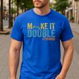 Make It A Double Twin Dad New Dad Expecting Twins Men's Casual T-Shirt Royal Blue Make It A Double Twin Dad New Dad Expecting Twins Men's Casual T-Shirt Royal Blue