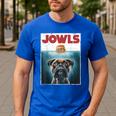 Drooling Boxer Jowls Fawn Dog Mom Dog Dad Burger Men's Casual T-Shirt Royal Blue