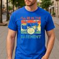Drumming Basement Drum Set Drummer Rock Dad Grandpa Men's Casual T-Shirt Royal Blue
