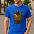 Faithful Warrior Man Of God Christian Men Knight Armor Dad Men's Casual T-Shirt Royal Blue