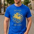 Father Of Cats Shirt Cat Dad Cat Daddy Men's Casual T-Shirt Royal Blue