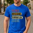Father Husband Dominican Legend Dominica Dad Father's Day Men's Casual T-Shirt Royal Blue