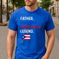 Father Husband Puerto Rican Legend Proud Dad Rico Flag Men's Casual T-Shirt Royal Blue