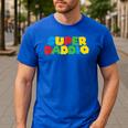 Fatherly Powers Unleashed Gamer Super Dad From Wife & Kids Men's Casual T-Shirt Royal Blue