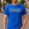 Fathers Dad Joke I'm Not Sleeping I'm Just Resting My Eyes Men's Casual T-Shirt Royal Blue