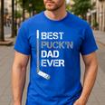 Father's Day Hockey Dad Best Puck'n Dad Ever Men's Casual T-Shirt Royal Blue Father's Day Hockey Dad Best Puck'n Dad Ever Men's Casual T-Shirt Royal Blue