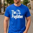 Fathers Day The Pug Father Pug Daddy Papa Fur Dad Dog Owner Men's Casual T-Shirt Royal Blue Fathers Day The Pug Father Pug Daddy Papa Fur Dad Dog Owner Men's Casual T-Shirt Royal Blue