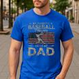 My Favorite Baseball Player Calls Me Dad Father's Day Men's Casual T-Shirt Royal Blue