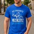 My Favorite Lineman Calls Me Dad American Football Lineman Men's Casual T-Shirt Royal Blue