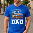 My Favorite Soccer Player Calls Me Dad US Flag Fathers Day Men's Casual T-Shirt Royal Blue My Favorite Soccer Player Calls Me Dad US Flag Fathers Day Men's Casual T-Shirt Royal Blue