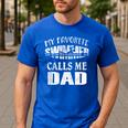 My Favorite Swimmer Calls Me Dad Vintage Swim Pool Men's Casual T-Shirt Royal Blue
