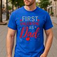 My First Valentine As Dad 2025 For a Proud New Father Men's Casual T-Shirt Royal Blue My First Valentine As Dad 2025 For a Proud New Father Men's Casual T-Shirt Royal Blue