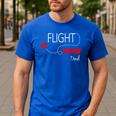 Flight Crew Airplane Birthday Dad Airplane Matching Family Men's Casual T-Shirt Royal Blue