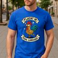 Fluent In Fowl Language Chicken Rooster Mom Dad Farm Men's Casual T-Shirt Royal Blue