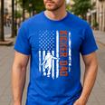 Football Kicker Dad Of A Football Kicker Father US Flag Men's Casual T-Shirt Royal Blue Football Kicker Dad Of A Football Kicker Father US Flag Men's Casual T-Shirt Royal Blue