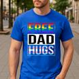 Free Dad Hugs LGBT Gay Pride Month Transgender Rainbow Flag Men's Casual T-Shirt Royal Blue