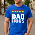 Free Dad Hugs Pride Flag Month LGBTQ Transgender Support Men's Casual T-Shirt Royal Blue Free Dad Hugs Pride Flag Month LGBTQ Transgender Support Men's Casual T-Shirt Royal Blue