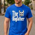 French Bulldog Dog Dad Dogfather Dogs Daddy Father Men's Casual T-Shirt Royal Blue