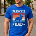 Frenchie Dad Retro French Bulldog Lover Daddy Men Men's Casual T-Shirt Royal Blue