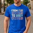 From Fur Daddy To Baby Daddy Dog Dad Pregnancy Announc Men's Casual T-Shirt Royal Blue