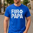 Fur Papa Shirt Pet Lover Dog Dad T-Shirt Fathers Day For Men Men's Casual T-Shirt Royal Blue