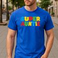 Gamer Aunt Super Auntie Gaming Matching Dad & Mom Kids Men's Casual T-Shirt Royal Blue