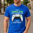 Gamer Dad Gaming Shirts Fathers Day Video Game Daddy Men's Casual T-Shirt Royal Blue